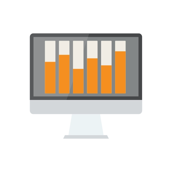 Ein Monitor auf dem eine Grafik zu sehen ist.